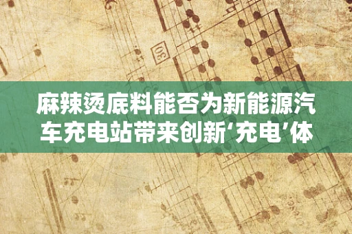 麻辣烫底料能否为新能源汽车充电站带来创新‘充电’体验？