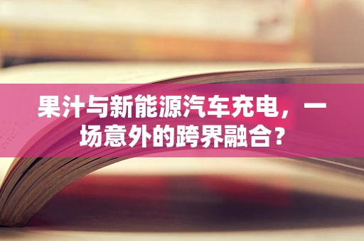 果汁与新能源汽车充电，一场意外的跨界融合？